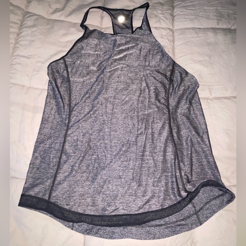 Lululemon Time To Sweat Tank My Race My Pace Heathered Black Gray Size L - Picture 5 of 13